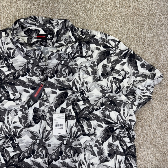 jf j.ferrar Other - NEW JF  J. Ferrar Men's Black Gray White Floral casual Shirt men’s size XXL Slim